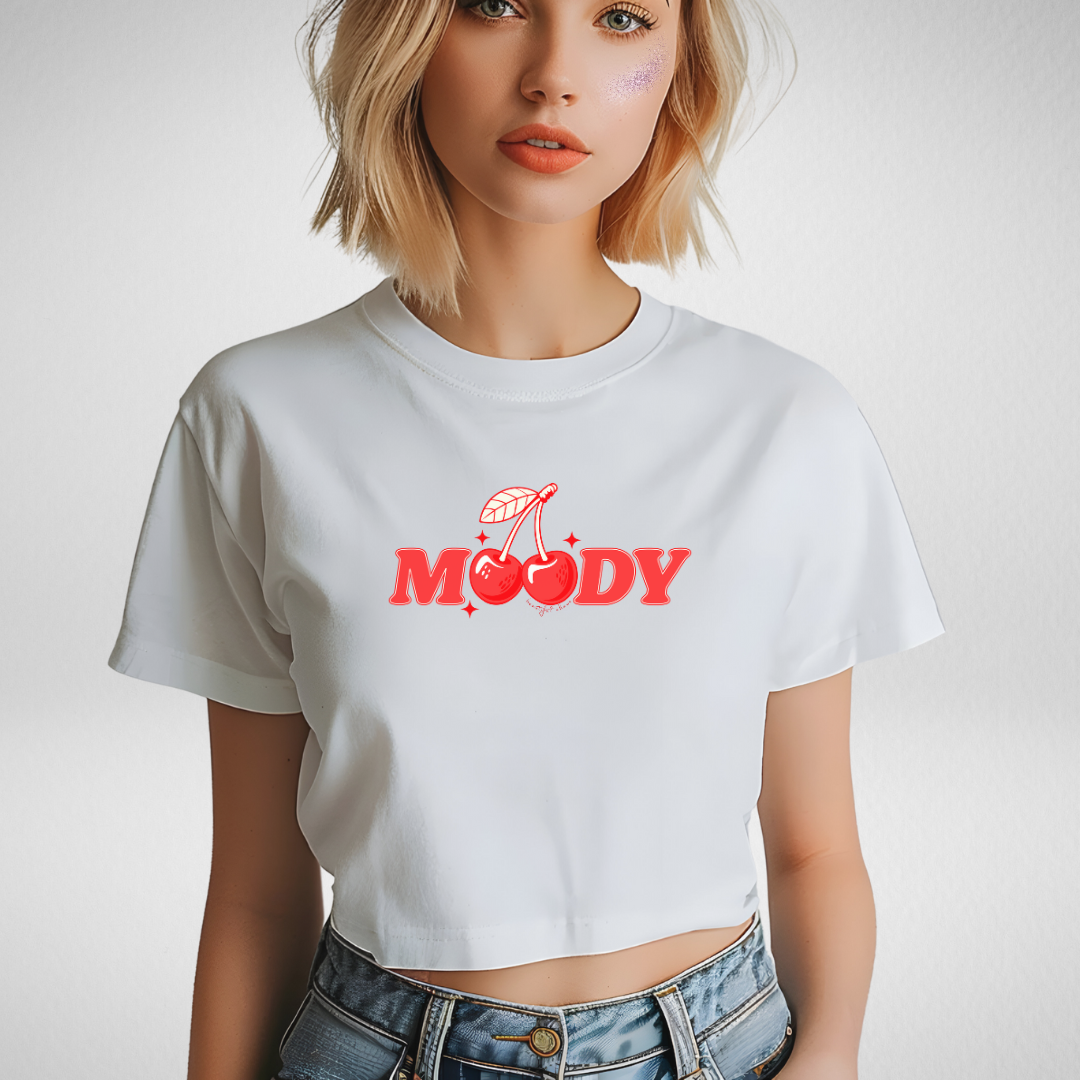 Cherry Moody Crop Tee
