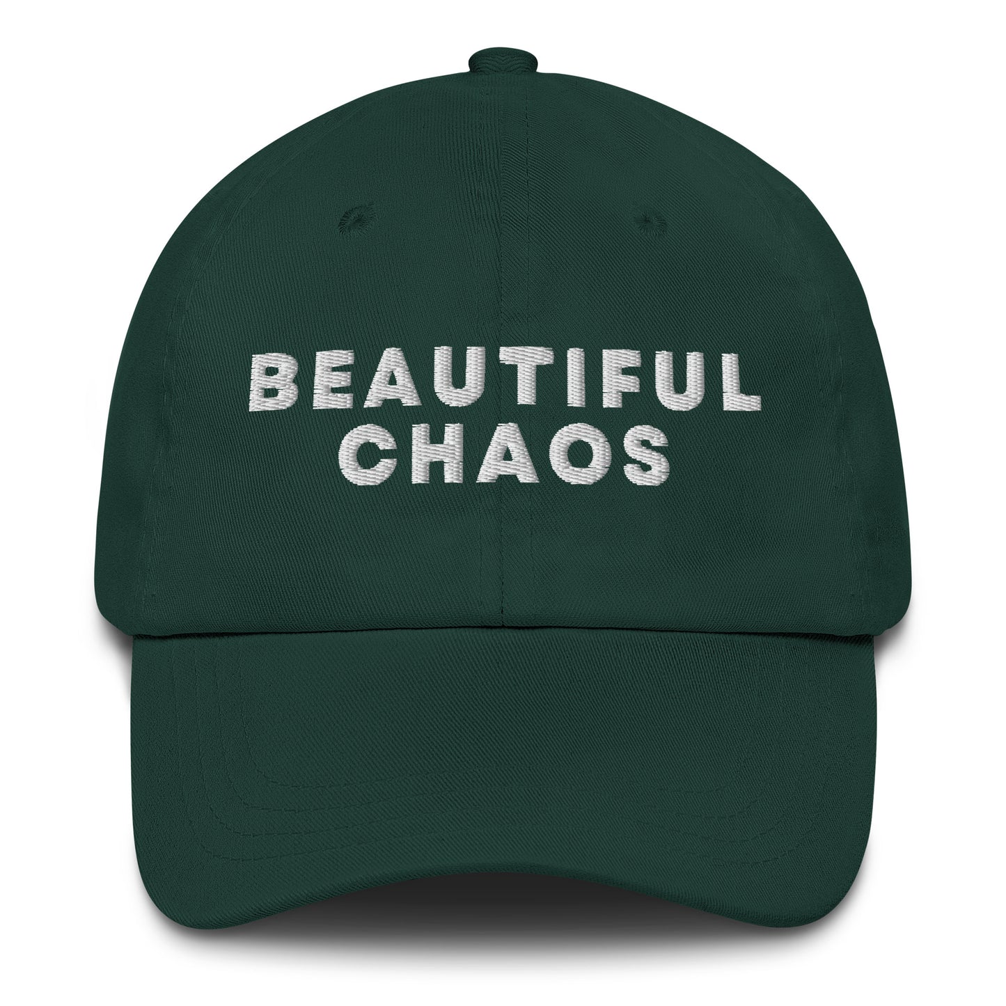 Beautiful Chaos Embroidered Logo Cap White Embroidery Spruce Green