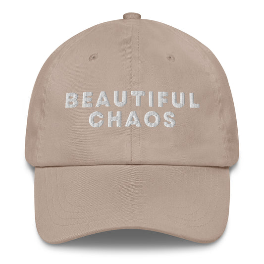 Beautiful Chaos Embroidered Logo Cap White Embroidery Stone