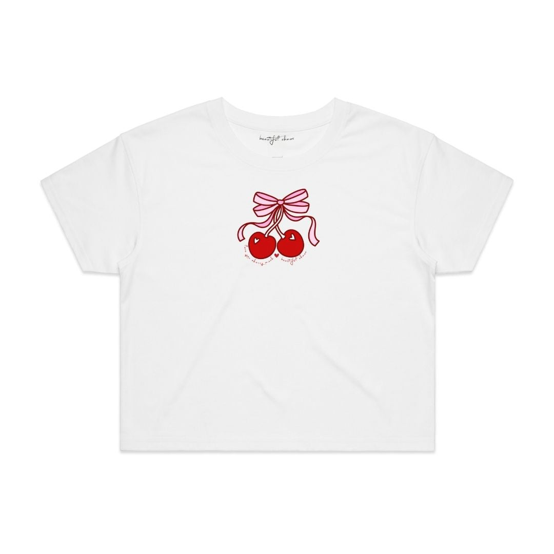 I Love You Cherry Much Crop Tee