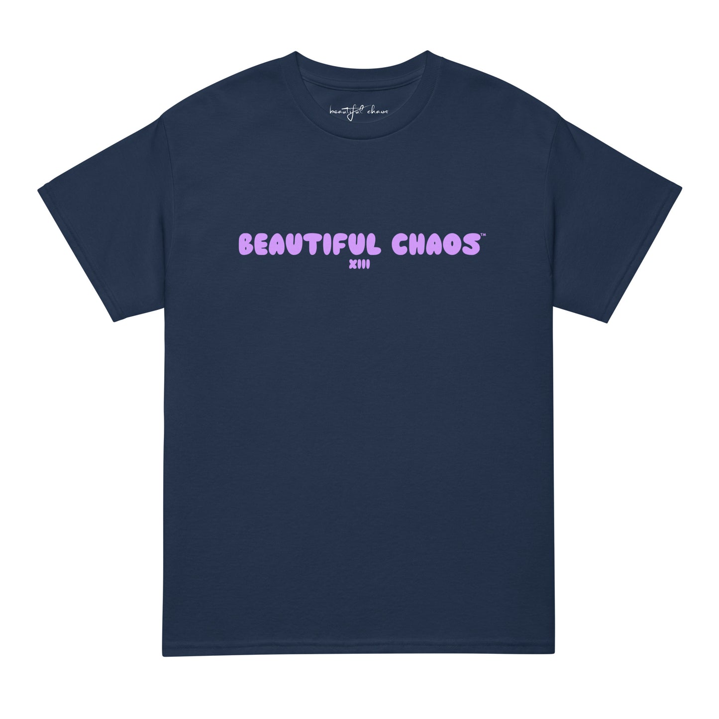 Beautiful Chaos The Most Tee XIII - Navy / Sunset Lilac front