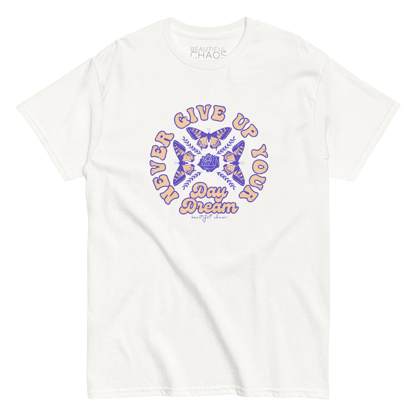 Never Give Up On Your Daydream Retro Butterfly T-shirt