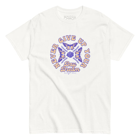 Never Give Up On Your Daydream Retro Butterfly T-shirt