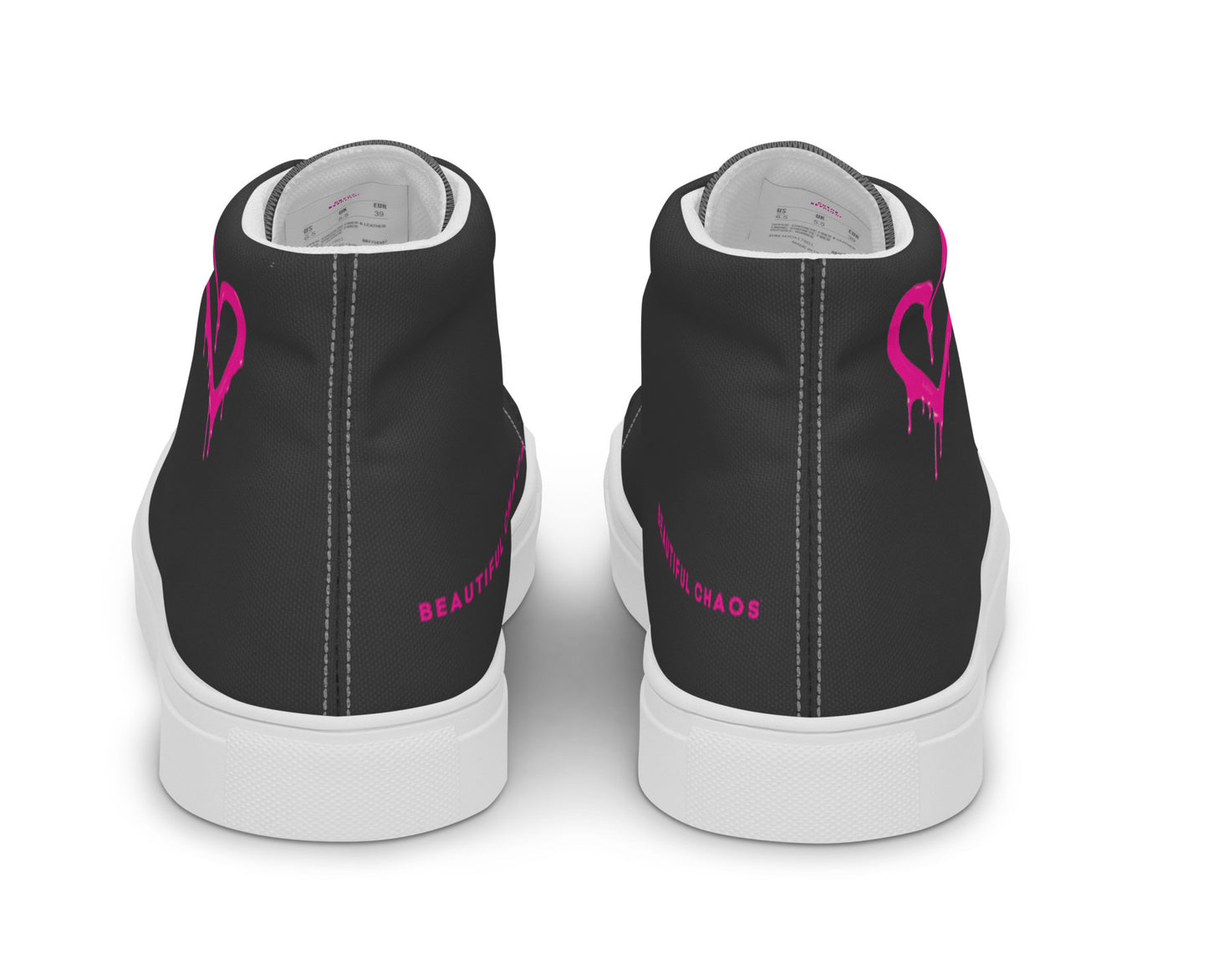 The Beautiful Chaos Icon Women’s High Tops - Black // Neon Pink