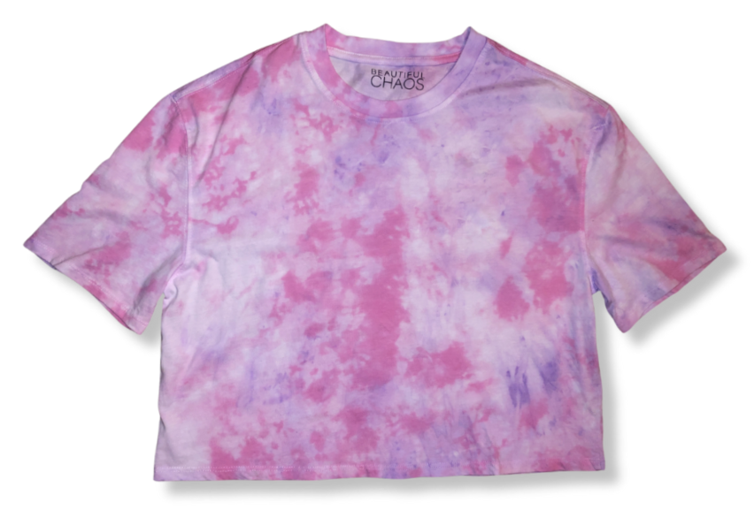 Iridescence x Rose Quartz x Amethyst Tie Dye Crop Media 1 of 1