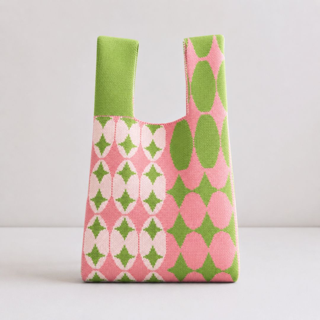 Rose & Pistachio Kaleidoscope Knit Bag - Beautiful Chaos®