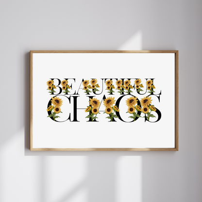 Beautiful Chaos Floral Artwork - Eco-Friendly Unframed Print