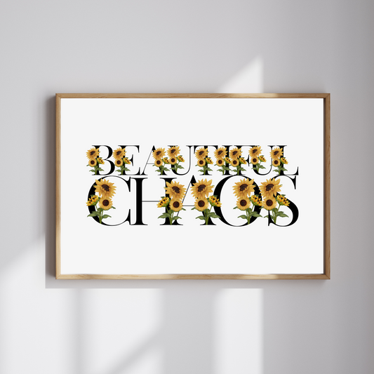 Beautiful Chaos Floral Artwork - Eco-Friendly Unframed Print