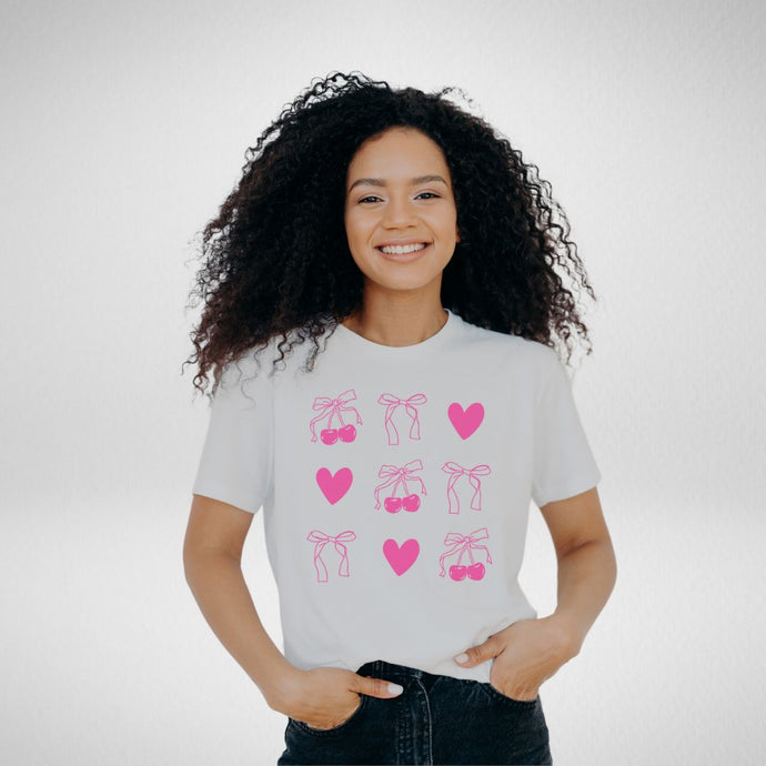 Beautiful Chaos Cherry Sweetheart Tee-Pink