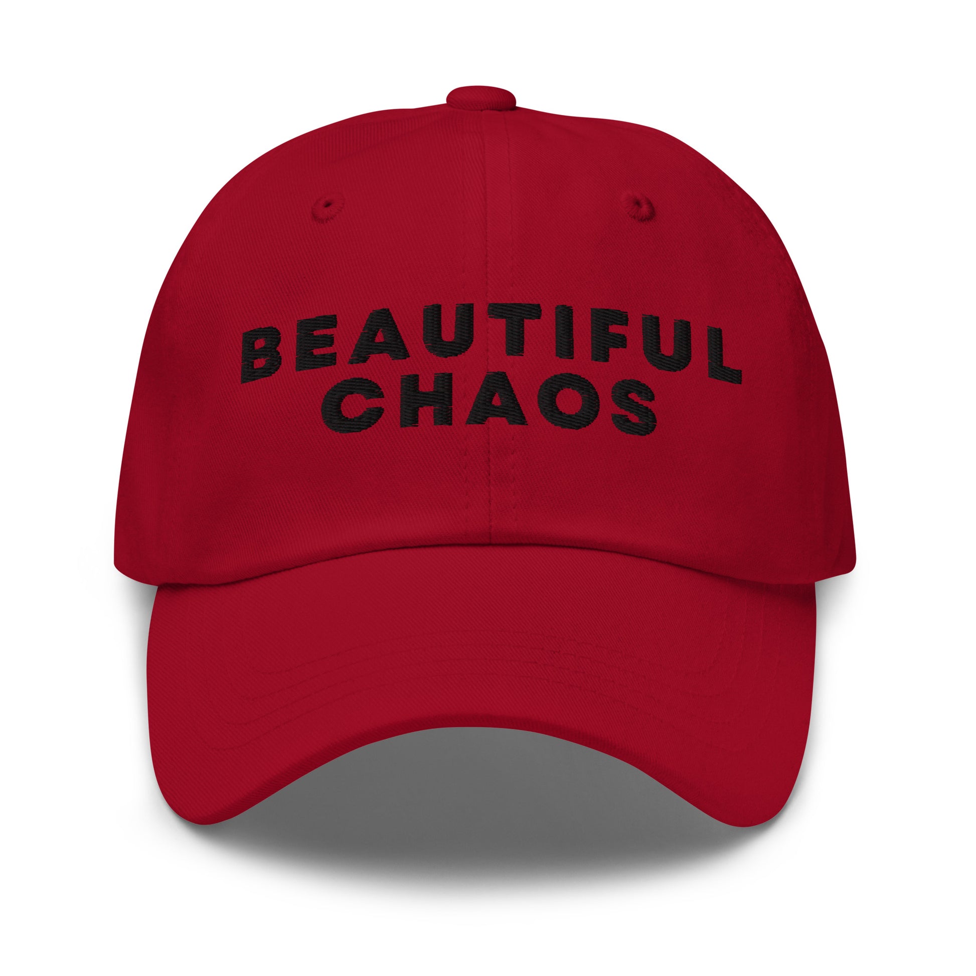 Beautiful Chaos Embroidered Logo Cap Cranberry
