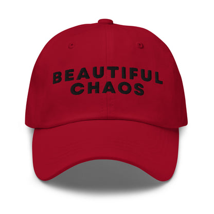 Beautiful Chaos Embroidered Logo Cap Cranberry
