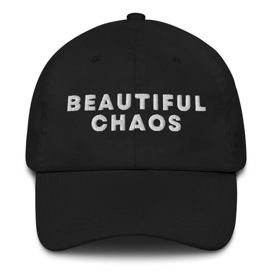 Beautiful Chaos Embroidered Logo Cap White Embroidery Black 