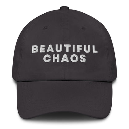 Beautiful Chaos Embroidered Logo Cap White Embroidery Dark Grey