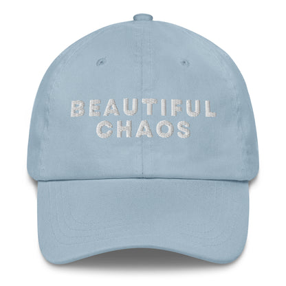 Beautiful Chaos Embroidered Logo Cap White Embroidery Light Blue