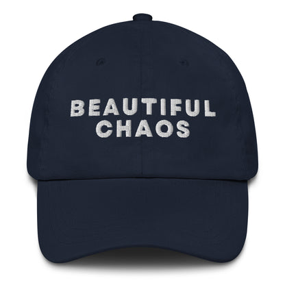 Beautiful Chaos Embroidered Logo Cap White Embroidery Navy
