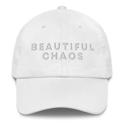 Beautiful Chaos Embroidered Logo Cap White Embroidery White