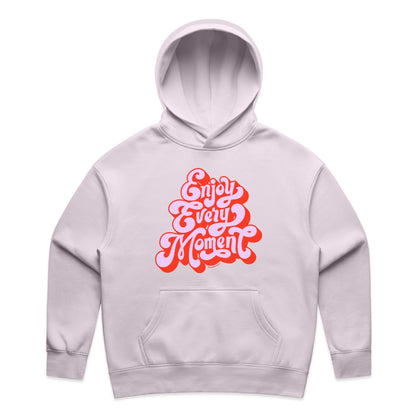 Enjoy Every Moment Hoodie - Light Lavender + Red