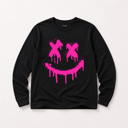 Beautiful Chaos_Graffiti_Smiley_Longsleeve_Tee_Pink