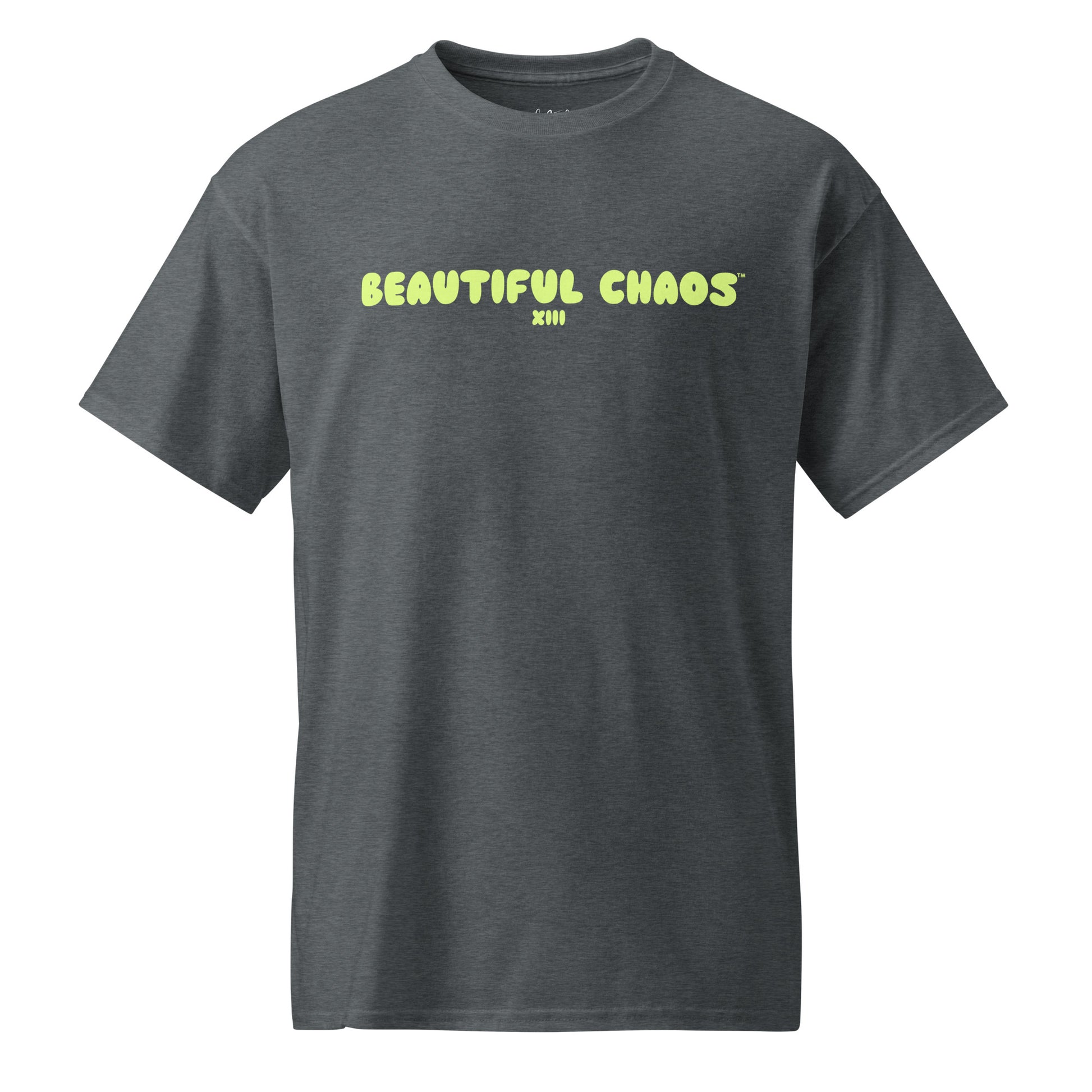 Beautiful Chaos The Most Tee - Charcoal / Neon Lime