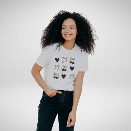Cherry Sweetheart Tee - Black