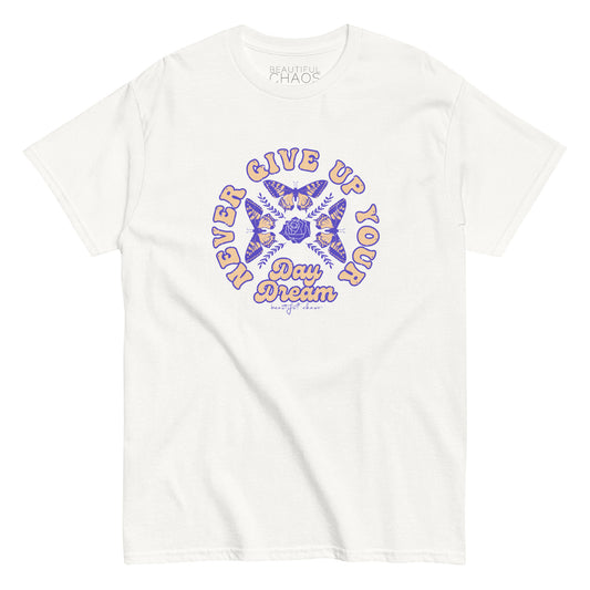 Never Give Up On Your Daydream Retro Butterfly T-shirt