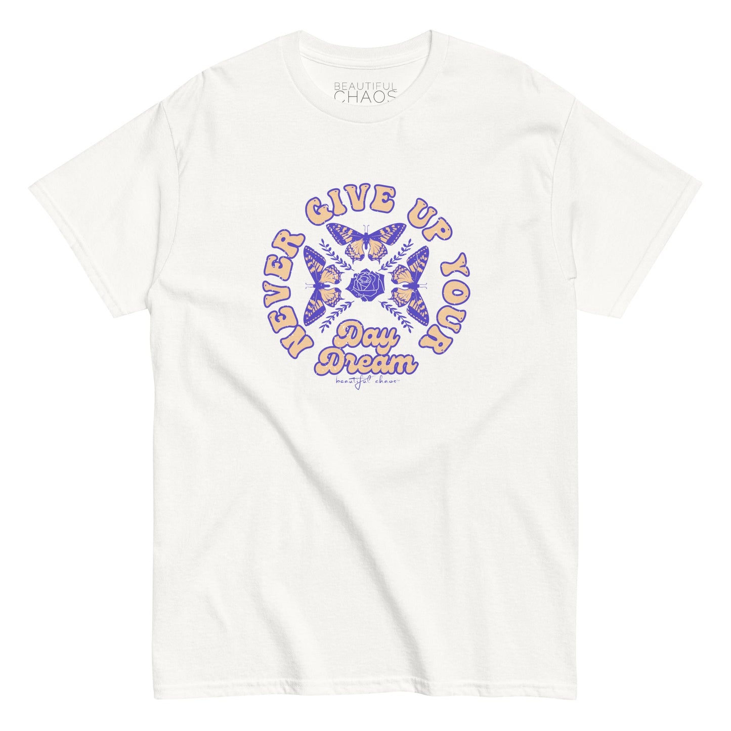 Never Give Up On Your Daydream Retro Butterfly T-shirt