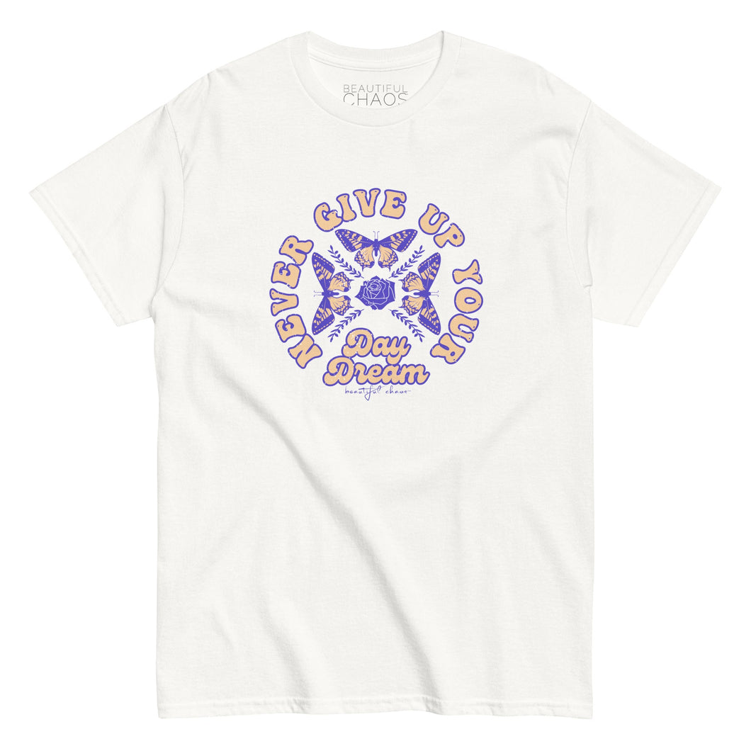 Never Give Up On Your Daydream Retro Butterfly T-shirt