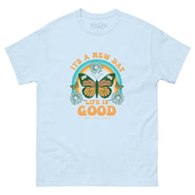 Load image into Gallery viewer, Today is a New Day Life is Good Retro Butterfly T-shirt