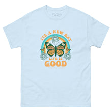 Load image into Gallery viewer, It&#39;s a New Day Life is Good Retro Butterfly T-shirt