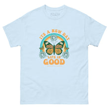Load image into Gallery viewer, It&#39;s a New Day Life is Good Retro Butterfly T-shirt