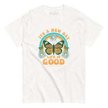 Load image into Gallery viewer, Today is a New Day Life is Good Retro Butterfly T-shirt