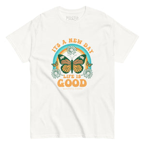 Today is a New Day Life is Good Retro Butterfly T-shirt