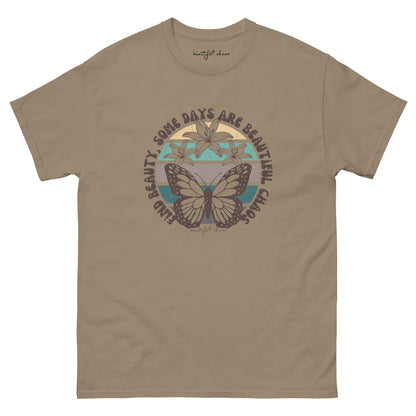 Find Beauty, Some Days Are Beautiful Chaos Retro Butterfly Tee
