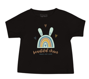 Beautiful Chaos Baby Bunny Peace Joy Love Tee - Black