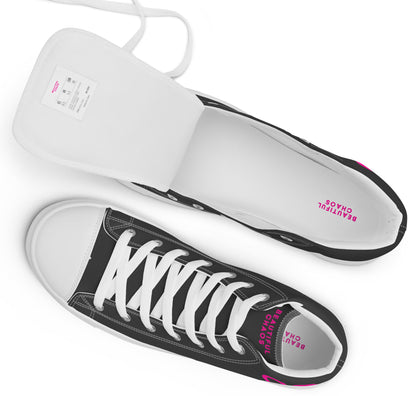 The Beautiful Chaos Icon Women’s High Tops - Black // Neon Pink
