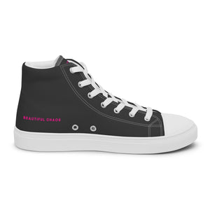 The Beautiful Chaos Icon Women’s High Tops - Black // Neon Pink