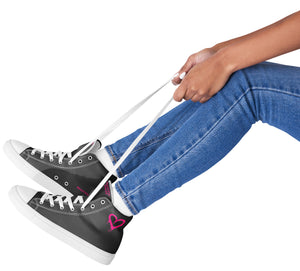 The Beautiful Chaos Icon Women’s High Tops - Black // Neon Pink