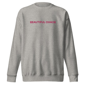 Beautiful Chaos Legacy Embroidered Sweater - Marl Grey // Rose
