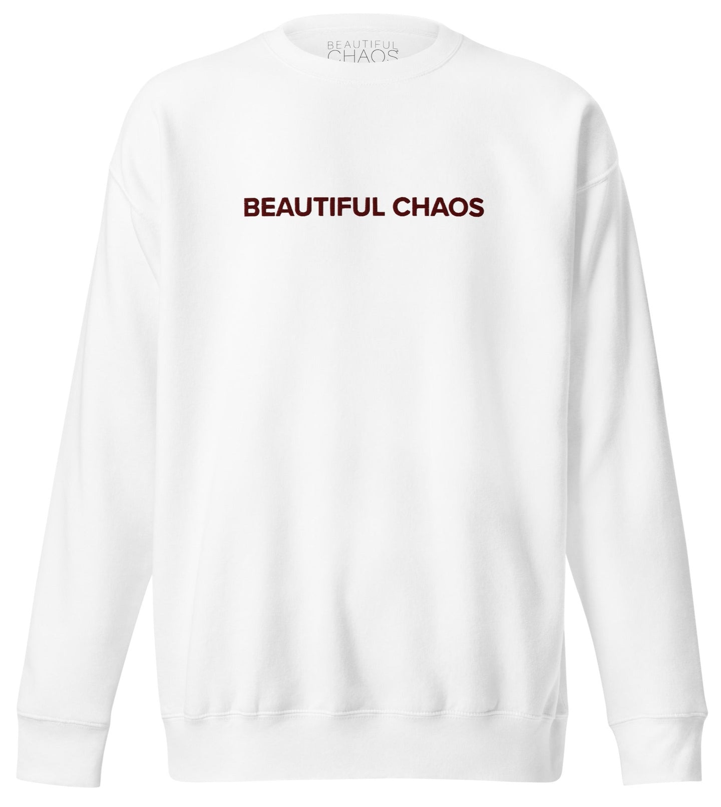Beautiful Chaos Legacy Embroidered Sweater - White // Wine