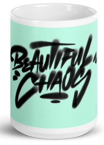 The Beautiful Chaos Cannon Graffiti Mug - Hummingbird Blue 