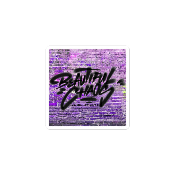 The Beautiful Chaos Cannon & Bricks Graffiti Sticker - Purple Shock - Beautiful Chaos™