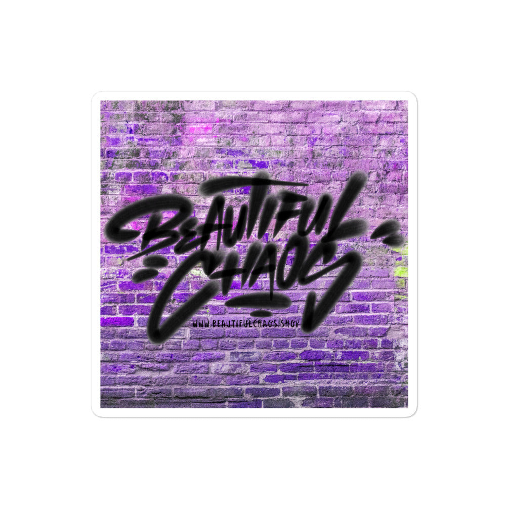 The Beautiful Chaos Cannon & Bricks Graffiti Sticker - Purple Shock - Beautiful Chaos™