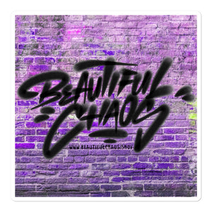 The Beautiful Chaos Cannon & Bricks Graffiti Sticker - Purple Shock - Beautiful Chaos™